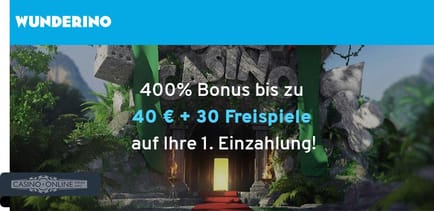 400% Bonus im Wunderino Casino