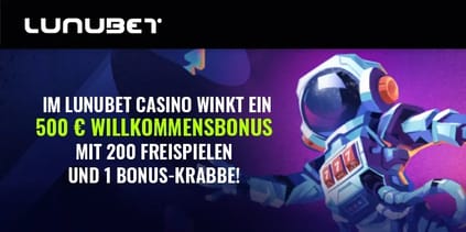 Ab ins Weltall mit 500 Euro Bonus & 200 Freispielen im Lunubet Casino!